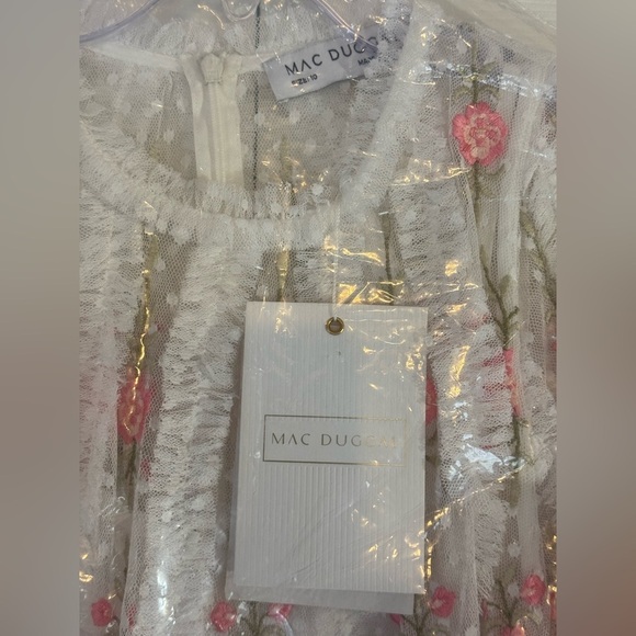 Mac Duggal Floral Lace Mini Dress - Picture 8 of 10